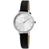 Montre Femme - Skylar - Bracelet Cuir Noir - Boîtier 32 Mm Argenté - Mouvement Quartz Miyota 2035