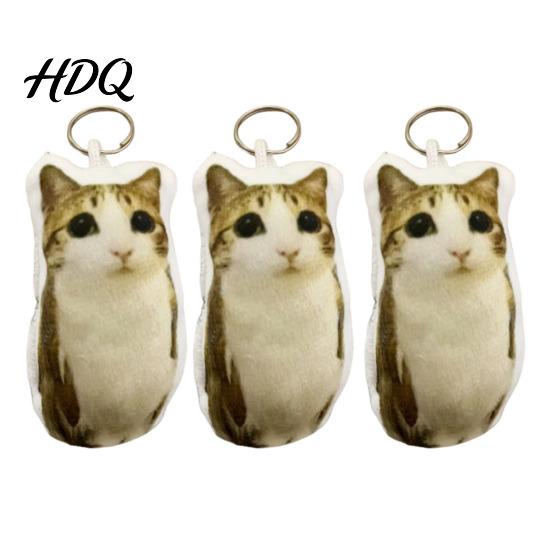 Cute Cat Ornament Meow Voice-Activated Plush Keychain Talking Stuffed Animal Interactive Pendant for Bags Backpacks Funny Gift Kids Students