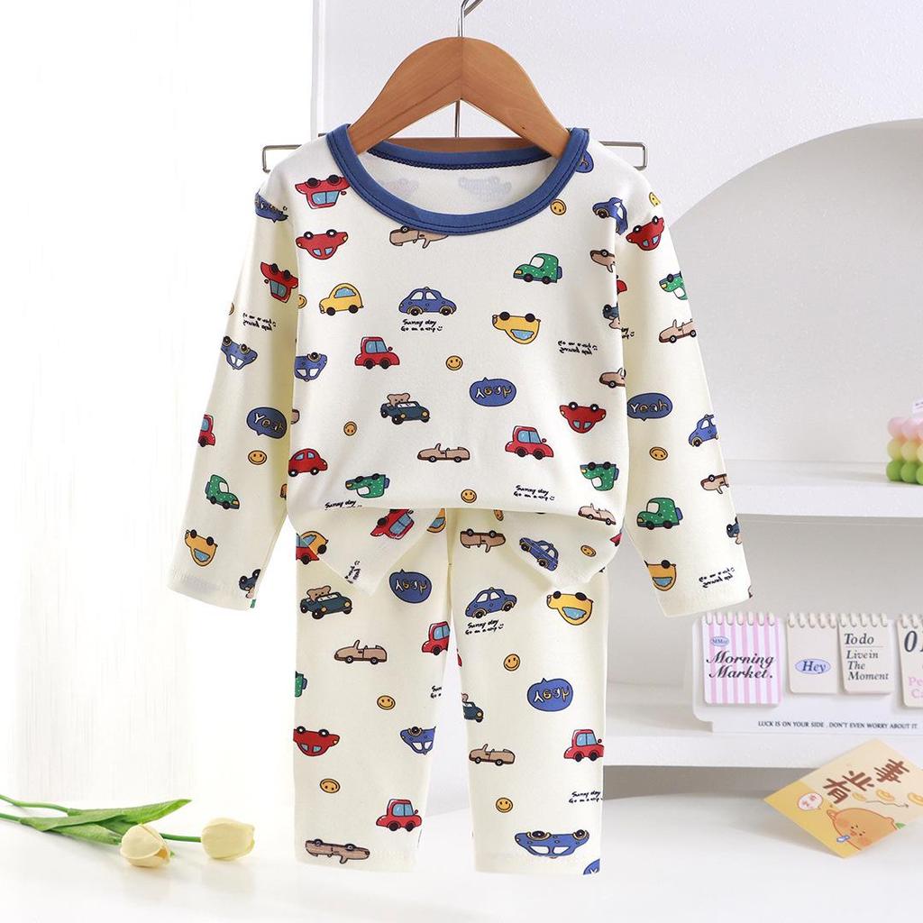Children's Korean Style Thermal Velvet Pajama Set - Boys & Girls Warm Autumn Shirt and Pants