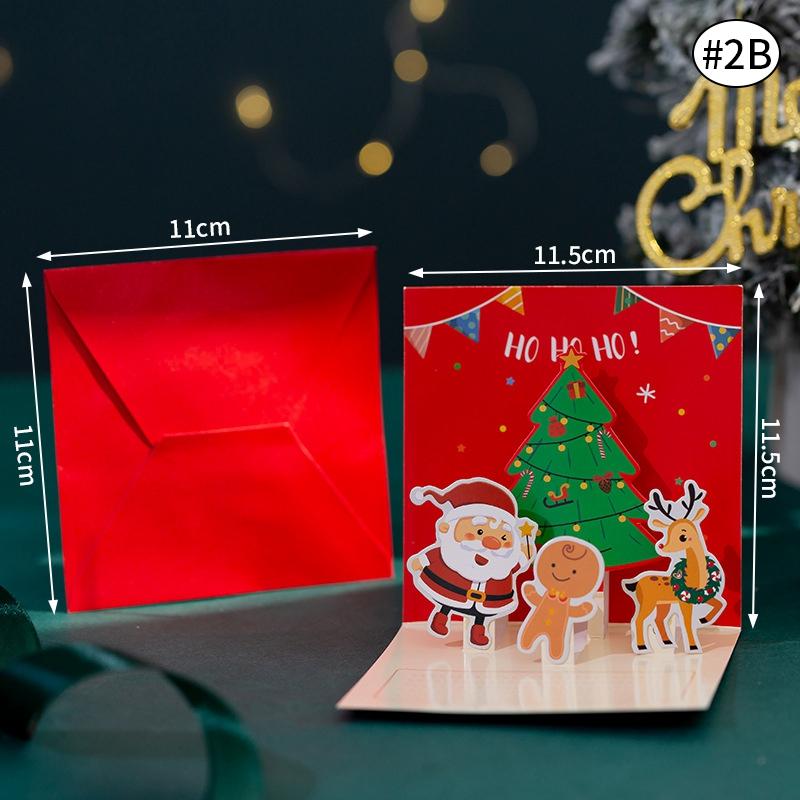 3D Christmas Tree Greeting Cards Desktop Decor Xmas Party Pop Up Card Postcard for Kids 2025 New Year Home Decoration Supplies