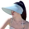 Summer new ice silk hat women's big brim empty top hat seaside beach hat solid color sun hat sun hat