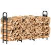 6.5 FT Steel Firewood Log Rack with 300 Kg Capacity, Heavy Duty Indoor Outdoor Fireplace Wood Storage Shelf, Log Holder/Stand with Extra Support Legs