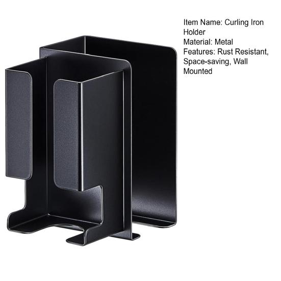 Hair Straightener Holder Wall Mount Adhesive Bathroom Straightener Stand Metal Flat Iron Holder Hair Styling Tool Organizer for Curling Iron Storage