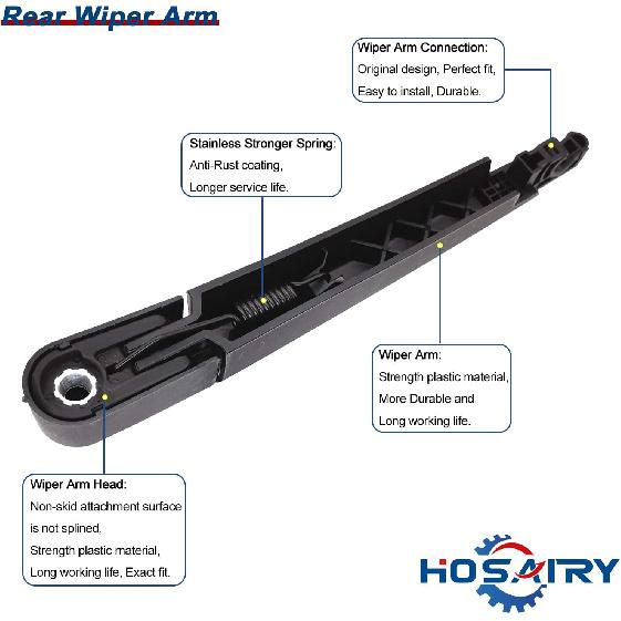 Rear Wiper Arm Blade Set for Kia Sportage 2017-2022 Rear Windshield Wiper Arm Blade Assembly 98815-A4100 98850-A4000