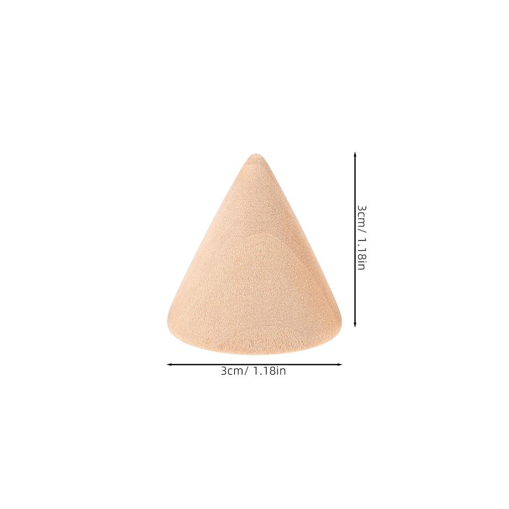 10pcs 3.1Cm Diy Wooden Unpainted Ornament For Ring Display Stand Holder Rack Organizer Cone Craft Wood Diy Cone Wood Craft