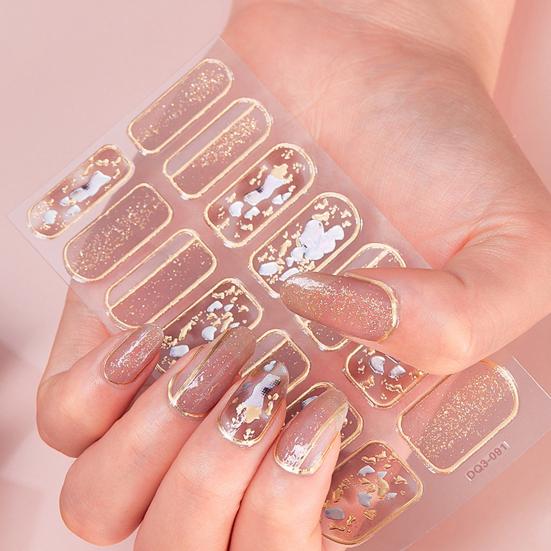 1 Set Nail Sticker Removable Ultra-Thin Non-Irritation Bubble Free Exquisite Pattern Decorative Resin Ink Nail Sticker