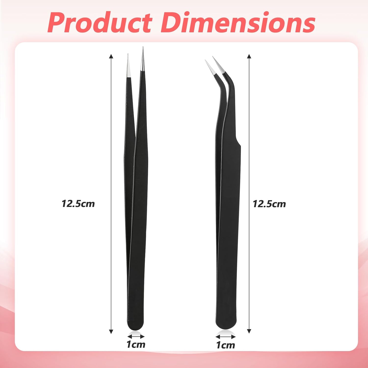 2PCS Stainless Tweezers, Sticker Tweezers Stainless Steel Straight and Curved Tip Tweezer for Eyelash Extensions Precision Electronics Nail