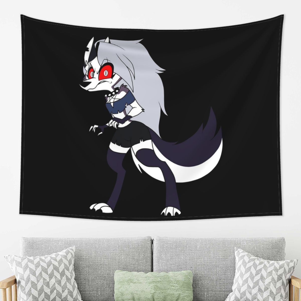 

Helluva Boss Loona Tapestry Wall Hanging Aesthetic Home Decor Tapestries for Dorm Room 74x94cm(29x37in)