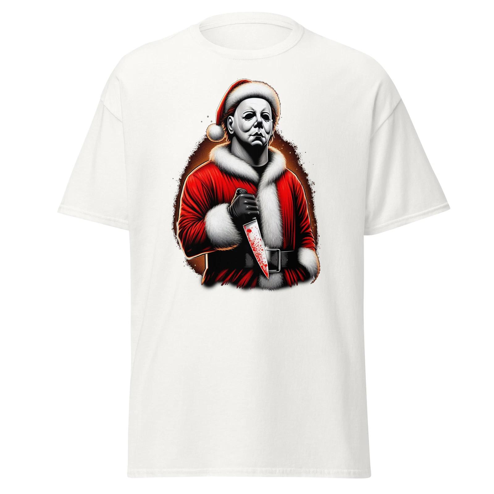 Men s and Women s T-shirts Michael Myers Santa T-Shirt - Unwrap Horror in a Silent Night XS
