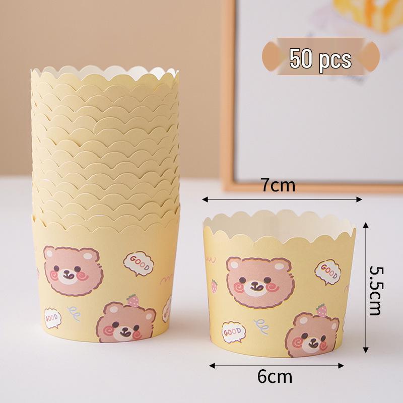 50 Hochtemperatur-Beständige Kraftpapier Muffin- & Chiffon-Kuchenförmchen - Lebensmittelqualität, Einweg, Runde Backförmchen
