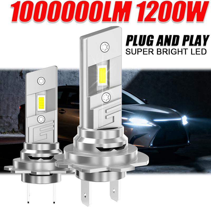 2PCS H7 LED Bulbs CANBUS Car Headlight High Power Auto Lights Wireless Mini Turbo Fan Fog Lamps Plug&Play LED Headlamp 12V 6000K