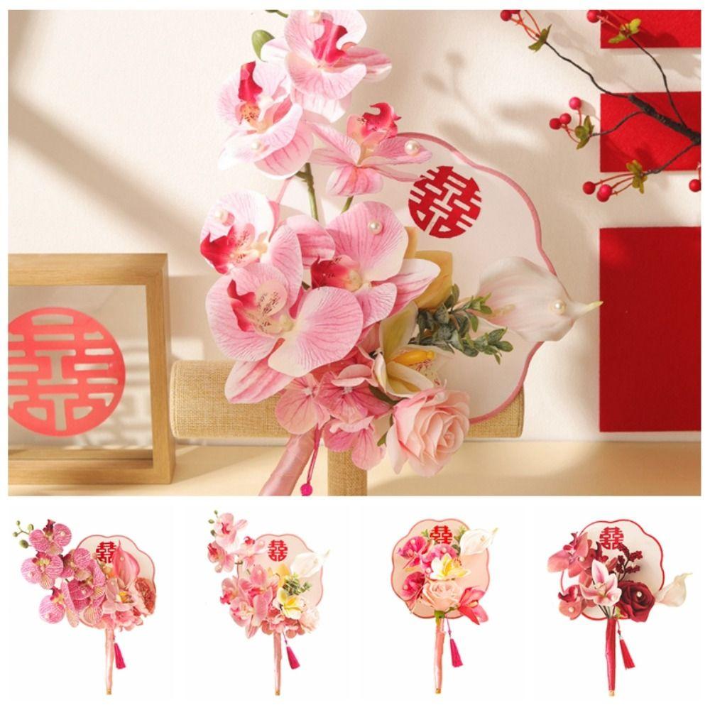 

с кисточками кулон ручной букет китайский стиль групповой веер свадебные букеты веер свадебные принадлежности Style A