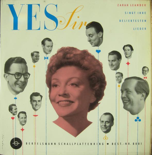 

10inch Record ZARAH LEANDER Yes Sir Zarah Leander Singt Ihre 8081 Bertelsmann Sch Germany Soundtracks Musicals Used