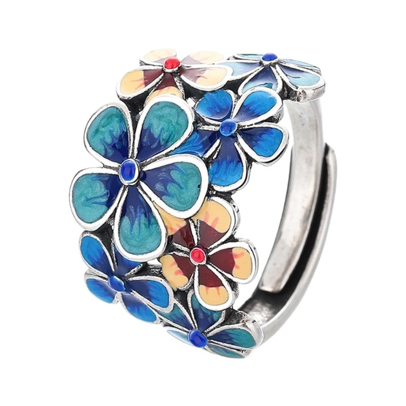 Elegant Floral Engraved Copper Ring Lightweight Jewelry For Women 1