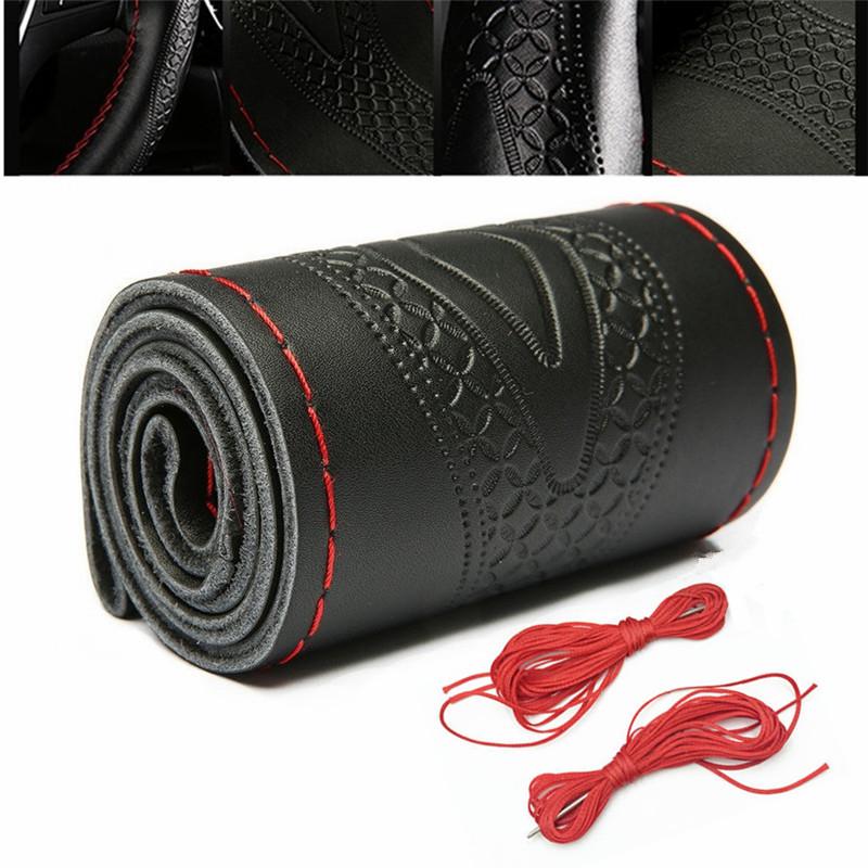 

Чохол для керма з натуральної шкіри з тисненням візерунком Шкіряна обплетення для керма CA324-BR