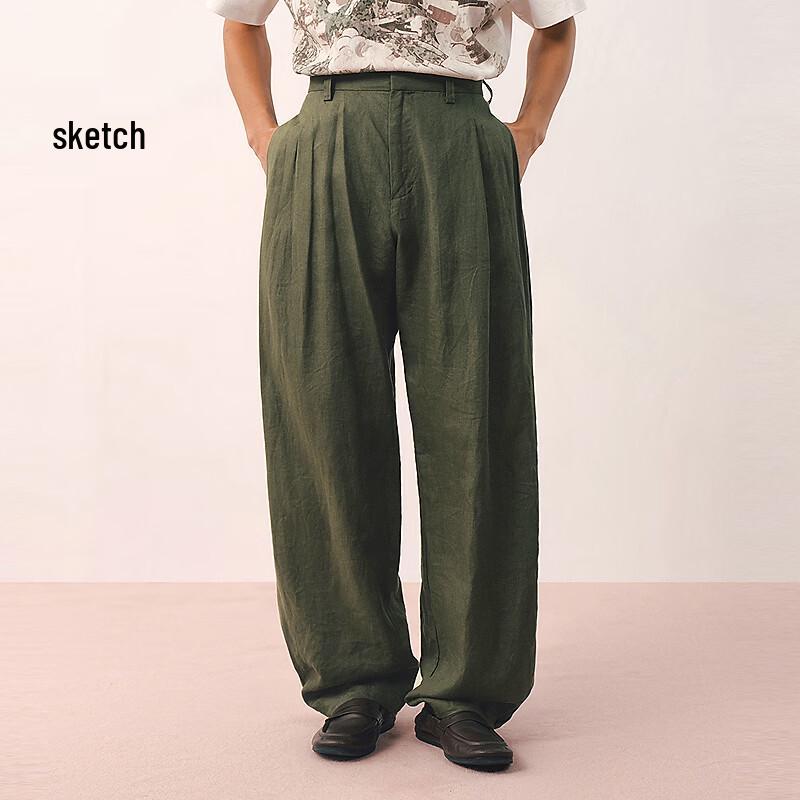 CROQUIS Мужские весенние 2026 годальняные свободные повседневные брюки прямого кроя L