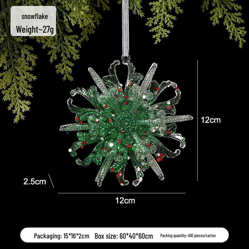 Green Elk & Snowflake Christmas Tree Decorations - Ornaments for a Festive Atmosphere