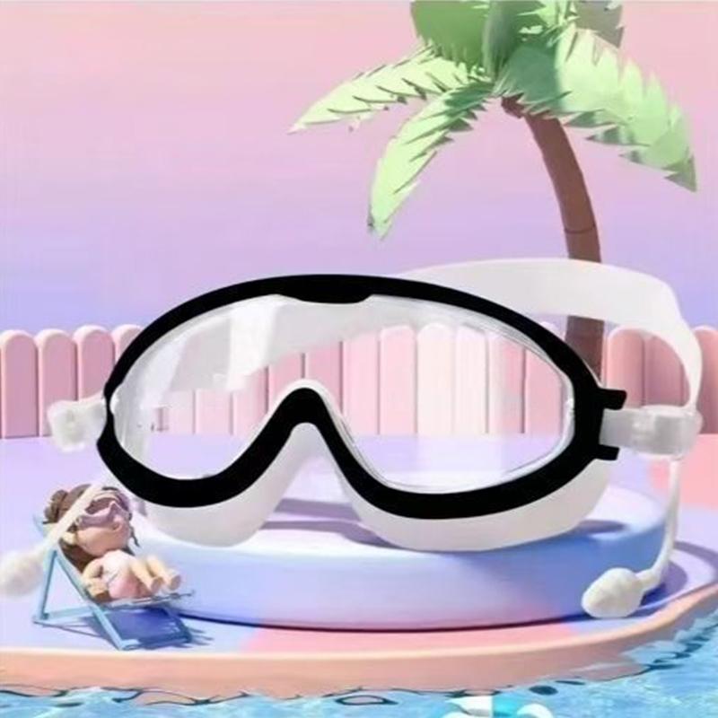 Swimming Goggles Large Frame Swimming Goggles Large Frame Hd Wide-Angle Anti-Fog Uv Protection Child Swimming Goggles No Leakage