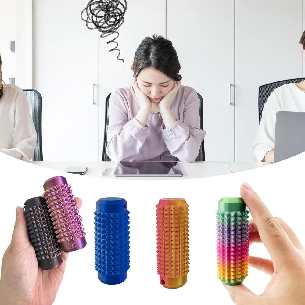 Tactile Sensory Keychain - BPA-Free Stress Relief Fidget Toys for Anxiety, Barbed Grip Desk Decor, Home Hanging Ornaments &