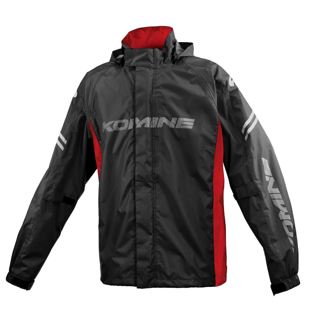 KOMINE 03-5393 Men's Motorcycle Rain Jacket KOMINE Black Red 2XL RK-5393