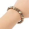 Faceted Stone Bracelet for Men Adjustable Natural Pyrite Wealt Handchain Jewelry for Casual and Formal Event