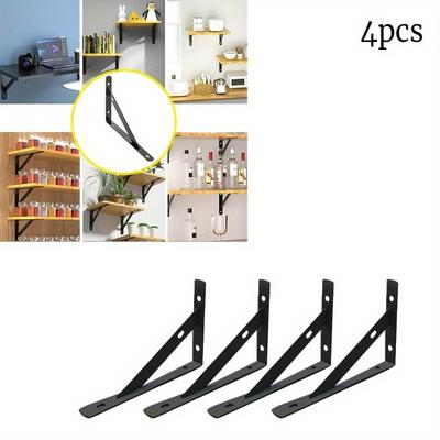 4pcs 6inch 90 Degree Decorative Shelf Wall Mounted Floating Shelf Duty Rustic Iron Metal Corner Triangle Shelf Brackets
