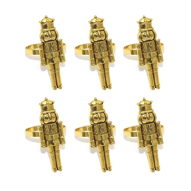 Metal Napkin Rings Christmas Nutcrackers Napkin Holder Wedding Table Decoration