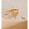 Yhpup Size 678 Cubic Zirconia Water Drop Thin Flower Ring for Women Stainless Steel Delicate Trending Finger Jewelry Recommend