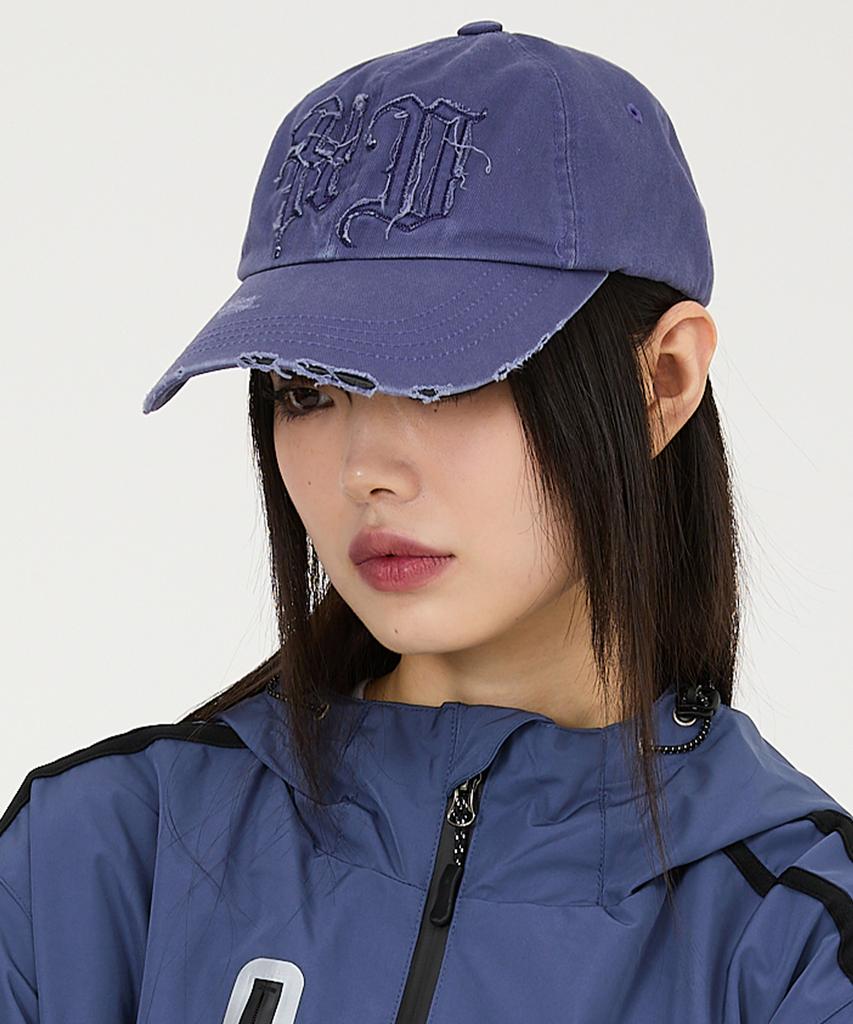 HOODHOOD Hd Applique Damaged Ball Cap Dust Blue
