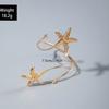 Punk Style Geometric Starfish Adjustable Opening Cuff Bracelet For Women Fashion Metal Arm Jewelry