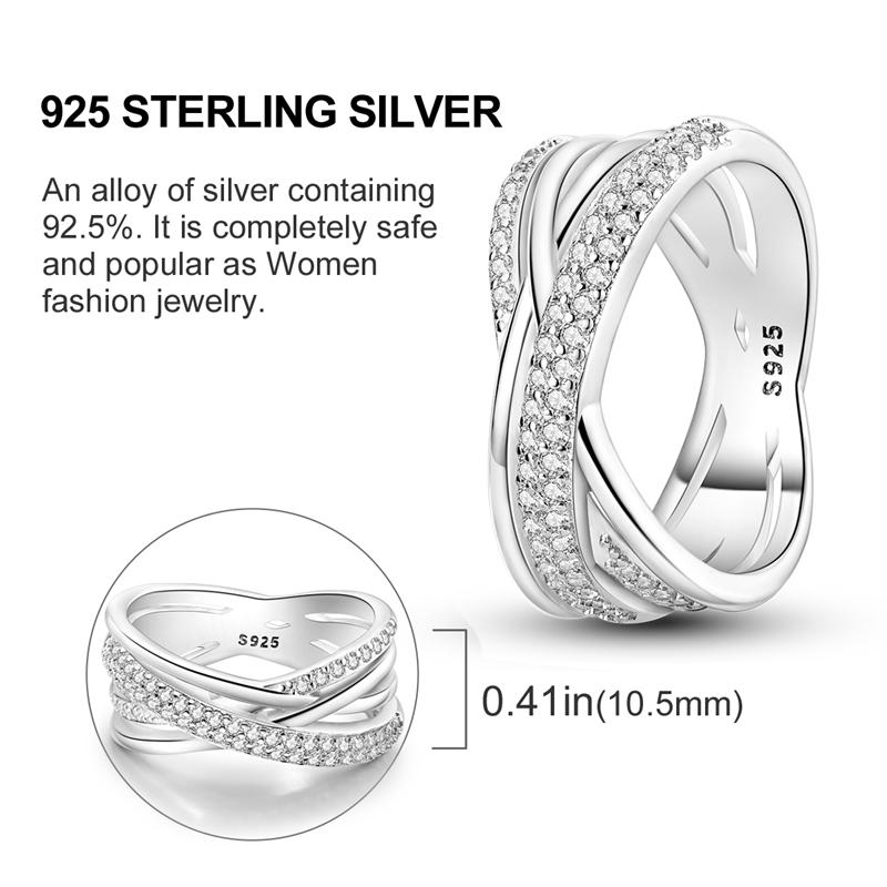 New 925 Silver Rings Zircon Sparkling CZ Rings Rings For Women Original Wedding Fine Jewelry Accessories Gifts