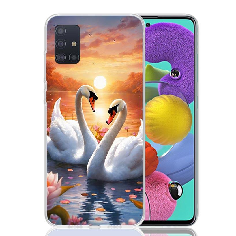White Swan Grace Art Phone Case For Samsung Galaxy A52 A32 A22 A12 A02S A50S A30S A51 A31 AA71 Note 20 Ultra 10 S10 Plus Galaxy