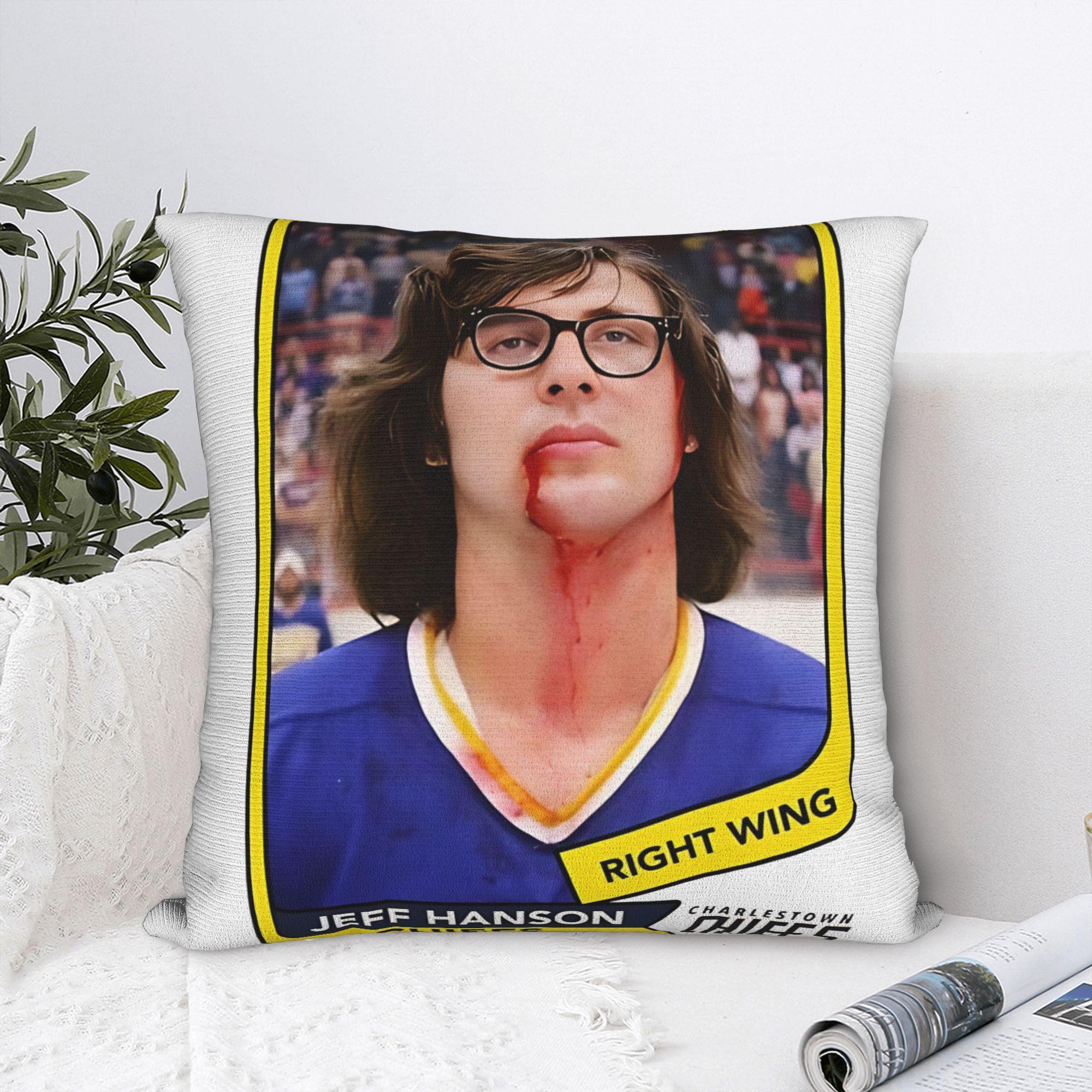 Annier Unisex Hanson Brothers Pillow Case Hockey Card Cute Funny Pillow Cover Square Pillowcases For Sofa Home Decoration
