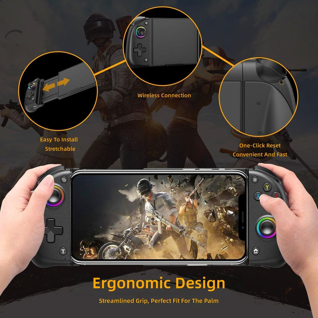 LinYuvo Joint Travel Linear Trigger Keys RGB Light for Game Controller Vibration Motion Sensing for Android/iOS//PC
