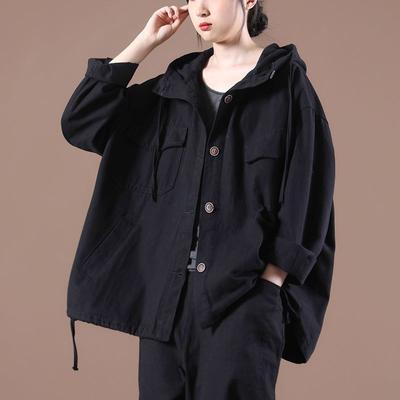 Women Length Windbreaker Large Irregular Loose Hooded Plus Size Open Coats Jackets