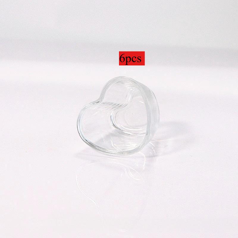 6pcs Creative Heart-shaped Mini Cocktail Glasses With Cute Personalized Designs Rainbow-colored Spirits Couple Glasses Valentine