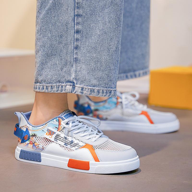 Men’s White Sports Shoes Casual Shoes Street Style Summer Running Sneakers Shoes for Students Over Sized