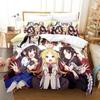 3D Anime The Ryuo's Work is Never Done! Bedding Set Single Twin Full Queen King Size Bed Set Adult Kid Bedroom Duvet cover Sets