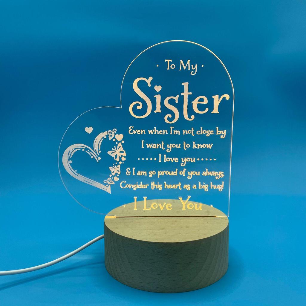 Love-Shaped 3D Acrylic Night Light Puzzle for Holiday Greetings