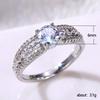 Shiny Inlaid with Artificial Diamonds Women's Eternity Wedding Band Ring Party Jewelry