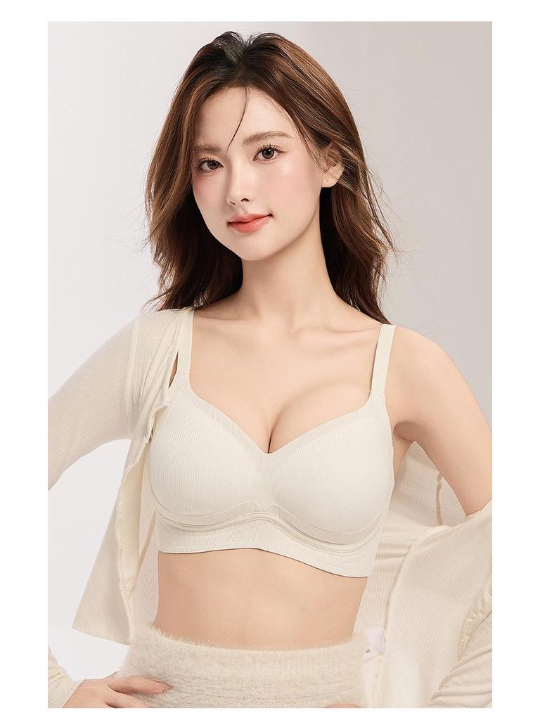 Seamless Push-Up Bra for Women: Anti-Sagging Support, No Underwire, Letter Strap, Enhances Small Chest
