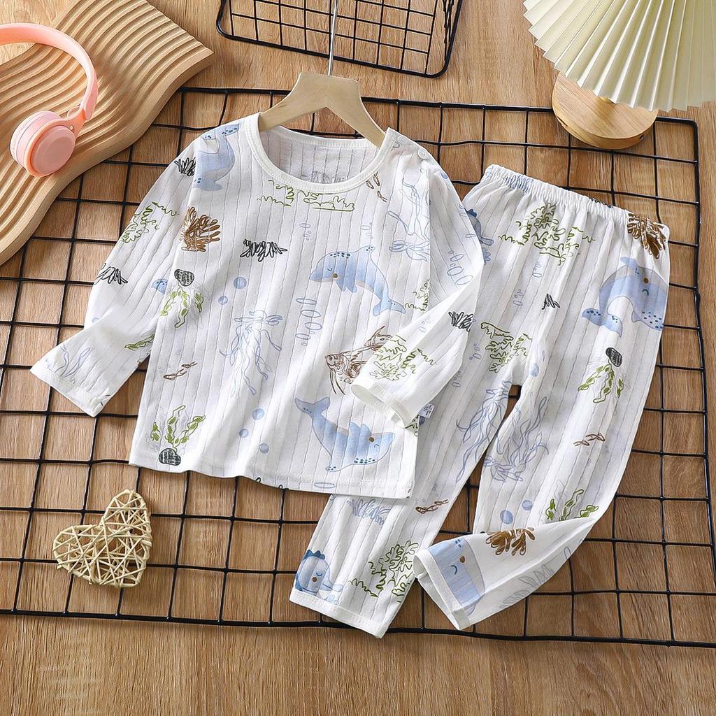 Baby Pajamas Sets Cotton Child Pajamas Toddler Long Sleeve Baby Nightwear Pyjamas Kids Cartoon Homewear Clothes