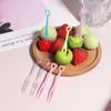 500Pcs Mini Disposable Heart Fruit Fork Mini Snack Cake Dessert Home Dining Plastic Food Fruit Pick Toothpick Bento Party Decor