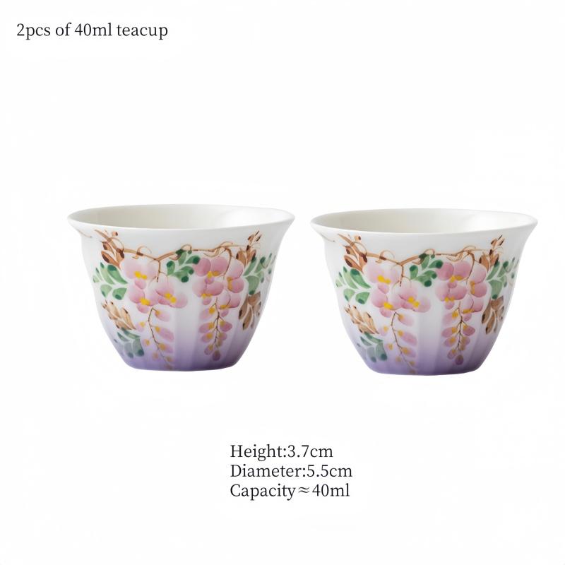 

Jade Clay Hand-painted Wisteria Flower Ceramic Gai Wan Tea Bowl Gradient Purple Tea Bowl Tea Maker Lady Tea Set Tea Ceremony 200ml