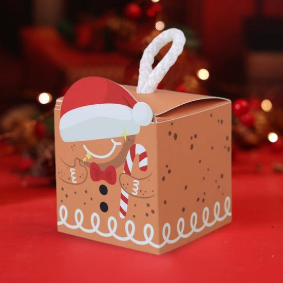 10 шт., рождественские коробки для конфет, красочный мультяшный принт ...