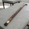 Hand Carved Wooden Walking Cane with Engraved Brass Handle Floral Walking Stick