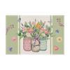 4Pcs Floral Linen Placemats 30x45cm Washable Reusable Heat-Resistant Table Mats with Plant Flower