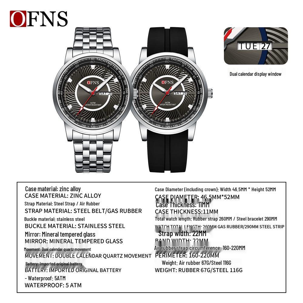 Oufanni Men's Waterproof Quartz Watch - Trendy, Fashionable Business Wristwatch