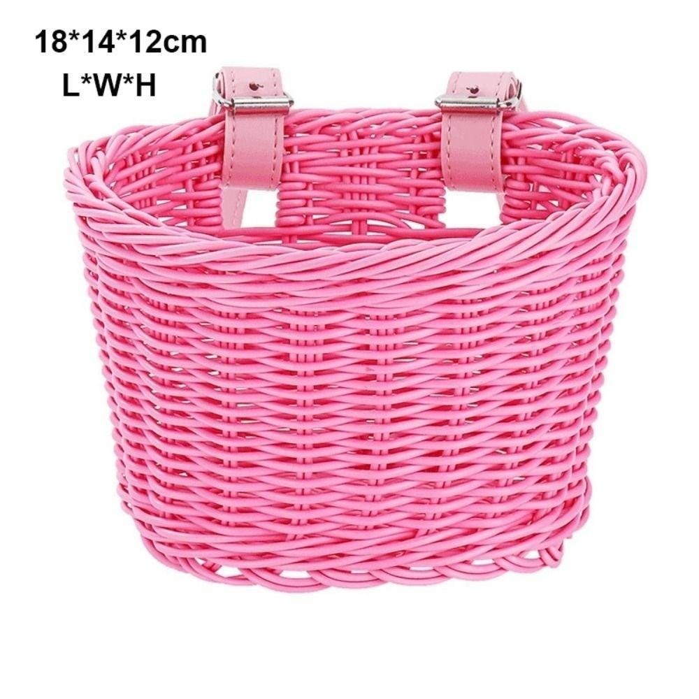 with Belt Kids Bike Basket 10 Colors Retro Woven Bicycle Basket Bicycle Accessories