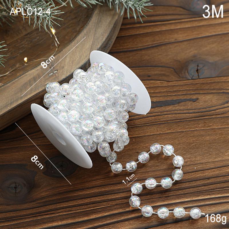 

Прозрачная пластиковая цепочка для елочных украшений с бусинами